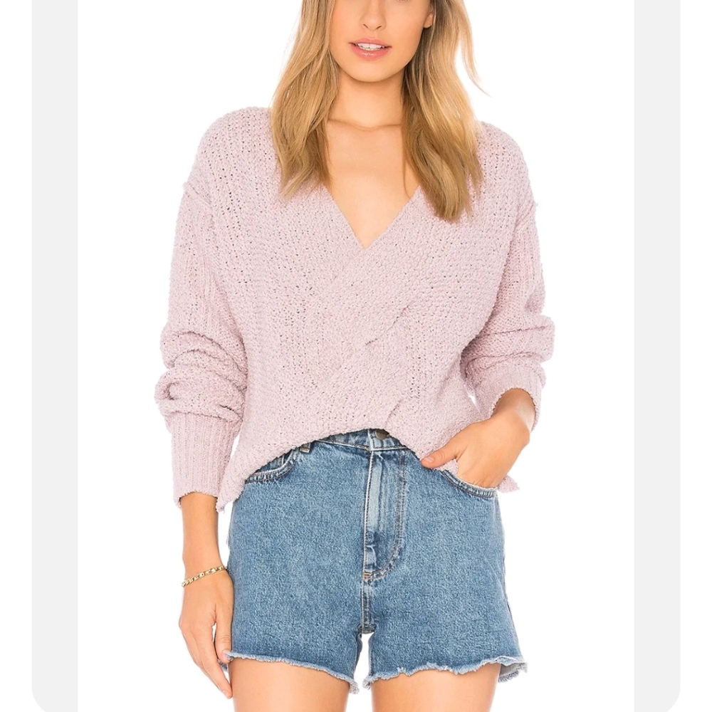 Free People Coco V-neck Sweater with twist front detail